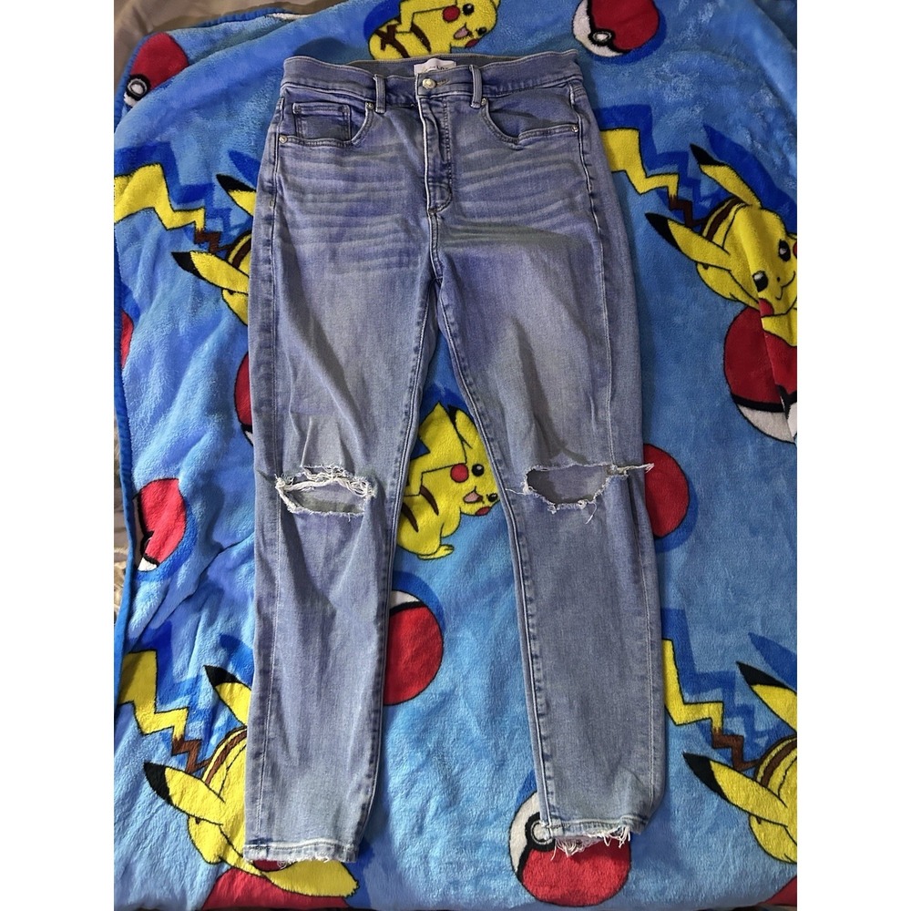Loft The‎ Skinny Jeans Women's 29/8 Light Wash Distressed Raw Hem
